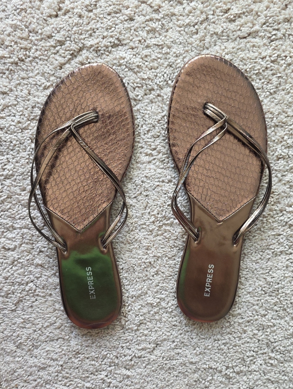 Shiny Bronze Flip Flop